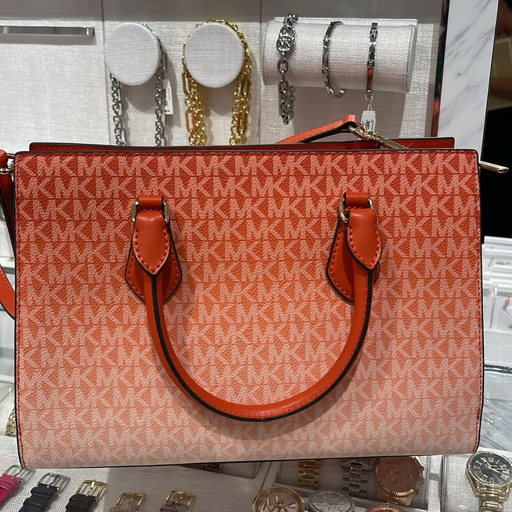 Michael Kors Sheila Medium Ombré Signature Logo Satchel Shoulder Crossbody Bag - Picture 6 of 16